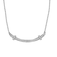 Moissanite Necklace (18 Inches) in Rhodium Over Sterling Silver 0.50 ctw
