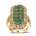 TLV Kagem Zambian Emerald Cluster Ring in 18K Vermeil YG Over Sterling Silver (Size 10.0) 2.80 ctw - Sticky add to cart bar