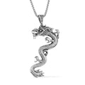 Dragon Pendant Necklace in Black Oxidized Stainless Steel 23.5 Inches - Sticky add to cart bar