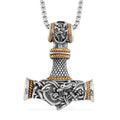 Hammer Pendant Necklace in ION Plated YG and Black Oxidized Stainless Steel 23.5 Inches - Sticky add to cart bar