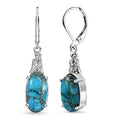 Matrix Chestnut Brine Turquoise 6.40 ctw Lever Back Earrings in Platinum Over Copper with Magnet - Sticky add to cart bar