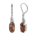 Matrix Fire Opal 5.65 ctw Solitaire Lever Back Earring in Platinum Over Copper with Magnet - Sticky add to cart bar