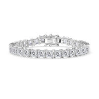 J Francis Embellished with Zirconia by Swarovski Bracelet in Rhodium Over Sterling Silver (6.50 In) 39.50 ctw