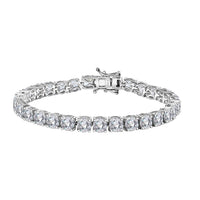 J Francis Embellished with Zirconia by Swarovski Bracelet in Rhodium Over Sterling Silver (6.50 In) 25.15 ctw