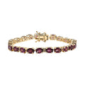 Raspberry Rhodolite Garnet 20.85 ctw Bracelet in 18K Vermeil Yellow Gold Over Sterling Silver (7.25 In) - Sticky add to cart bar