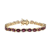 Raspberry Rhodolite Garnet 20.85 ctw Bracelet in 18K Vermeil Yellow Gold Over Sterling Silver (7.25 In)