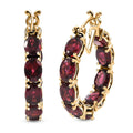 Raspberry Rhodolite Garnet 17.10 ctw Hoop Earrings in 18K Vermeil Yellow Gold Over Sterling Silver - Sticky add to cart bar