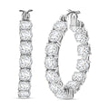 TLV J Francis Embellished with Zirconia by Swarovski Hoop Earrings in Rhodium Over Sterling Silver 25.00 ctw - Sticky add to cart bar