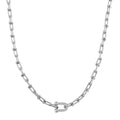 White Austrian Crystal Necklace (18-20 Inches) in ION Plated RG Stainless Steel - Sticky add to cart bar