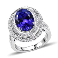 Doorbuster Certified & Appraised Rhapsody 950 Platinum AAAA Tanzanite, Diamond (E-F, VS2) Ring (Size 10.0) (11.30 g) 6.27 ctw