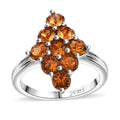 J Francis Embellished with Topaz Color Crystal by Swarovski Gem Garden Nonet Ring in Platinum Bond (Size 7.0) - Sticky add to cart bar