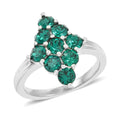 J Francis Embellished with Emerald Color Crystal by Swarovski Ring in Platinum Bond (Size 7.0) - Sticky add to cart bar
