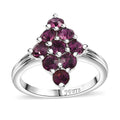 J Francis Embellished with Foilback Amethyst Crystal by Swarovski Ring in Platinum Bond (Size 5.0) - Sticky add to cart bar