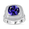 Rhapsody 950 Platinum AAAA Tanzanite, Diamond (E-F, VS) Ring (Size 10.0) (10.25 g) 6.38 ctw - Sticky add to cart bar