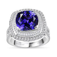 Rhapsody 950 Platinum AAAA Tanzanite, Diamond (E-F, VS) Ring (Size 10.0) (10.25 g) 6.38 ctw