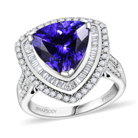 Doorbuster Certified & Appraised Rhapsody 950 Platinum AAAA Tanzanite, Diamond (E-F, VS2) Ring (Size 10.0) (12.50 g) 6.29 ctw