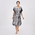 TLV Tamsy Black Tie Dye Umbrella Dress with Sleeves - One Size Fits Most - Sticky add to cart bar