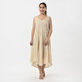 TAMSY Off-White Sleeveless Solid Embroidered Umbrella Dress - One Size Fits Most - Sticky add to cart bar