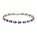 Luxoro 10K Yellow Gold AAA Tanzanite Link Bracelet (8.00 In) 11.00 ctw - Sticky add to cart bar