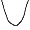 Black Tourmaline 65.00 ctw Beaded Necklace in Rhodium Over Sterling Silver 18-20 Inches - Sticky add to cart bar