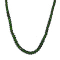 Chrome Diopside 75.00 ctw Beaded Necklace in Rhodium Over Sterling Silver 18-20 Inches - Sticky add to cart bar