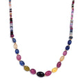Multi Sapphire 60.00 ctw Necklace in 18K Yellow Gold Over Sterling Silver 18-20 Inches - Sticky add to cart bar
