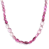 Pink Tourmaline 65.00 ctw Beaded Necklace in 18K Yellow Gold Over Sterling Silver 18-20 Inches