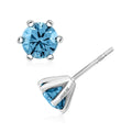 Luxuriant Lab Grown Blue Diamond (IR) VS-SI 2.10 ctw Stud Earrings in Platinum Over Sterling Silver - Sticky add to cart bar
