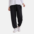 Black Knit Wear Smocked Waist Pant with Eelastic Ankles - Sticky add to cart bar