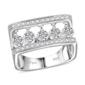 Moissanite 1.75 ctw Ring in Rhodium Over Sterling Silver (Size 10.0) - Sticky add to cart bar