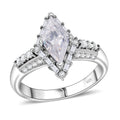 Moissanite 1.80 ctw Ring in Rhodium Over Sterling Silver - Sticky add to cart bar