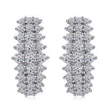 Luxuriant Lab Grown Diamond G-H SI 1.00 ctw Hoop Earrings in Platinum Over Sterling Silver - Sticky add to cart bar