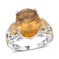 African Amethyst 9.85 ctw Ring in 18K Vermeil YG and Platinum Over Sterling Silver (Size 10.0) - Sticky add to cart bar