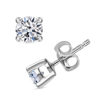 Luxuriant Lab Grown Diamond (G-H, SI) Solitaire Stud Earrings in Platinum Over Sterling Silver 0.50 ctw