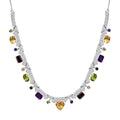 GP Royal Art Deco Collection Brazilian Citrine and Multi Gemstone 15.90 ctw Necklace in Rhodium Over Sterling Silver 18 Inches - Sticky add to cart bar