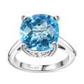Sky Blue Topaz Solitair Ring in Platinum Over Sterling Silver (Size 7.0) 8.90 ctw - Sticky add to cart bar