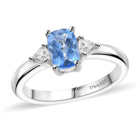 Signity Ice Blue Topaz and White Topaz 1.35 ctw Ring in Platinum Over Sterling Silver