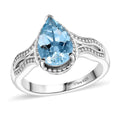 Blue Topaz Solitaire Ring in Platinum Over Sterling Silver (Size 10.0) 2.35 ctw - Sticky add to cart bar