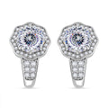 120 Faceted Moissanite (Rnd 8 mm) Stud Earrings in Rhodium Over Sterling Silver 4.15 ctw - Sticky add to cart bar