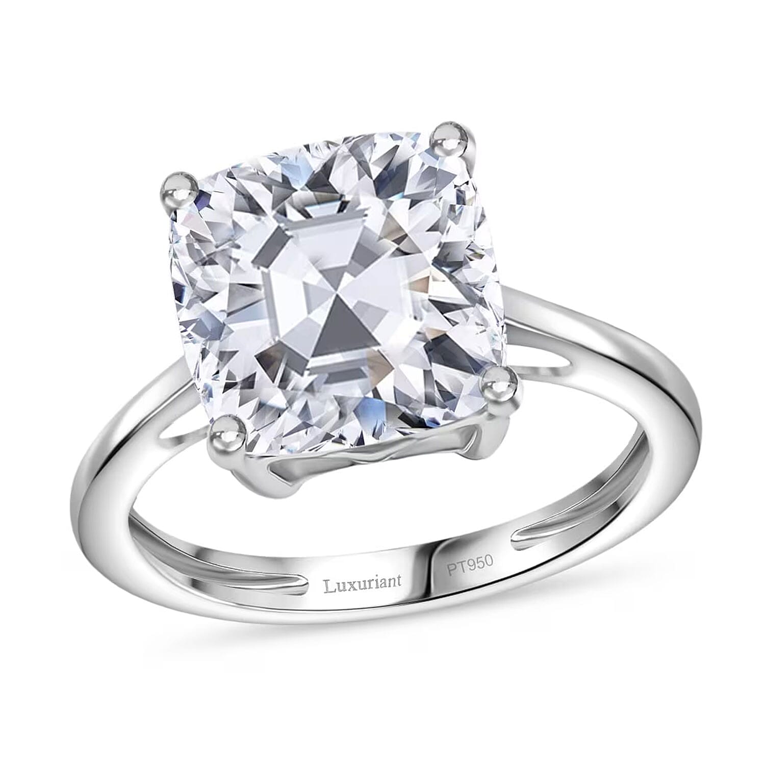 IGI Certified 950 Platinum Luxuriant Lab Grown Diamond (G, VS2) Ring (Size 7.5) 5.00 ctw