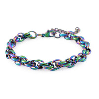 Spiga Chain Bracelet (7.50-9.50In) in ION Plated Rainbow Stainless Steel