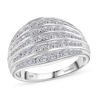 Luxuriant Lab Grown Diamond (G-H, SI) Ring in Platinum Over Sterling Silver (Size 10.0) 1.50 ctw