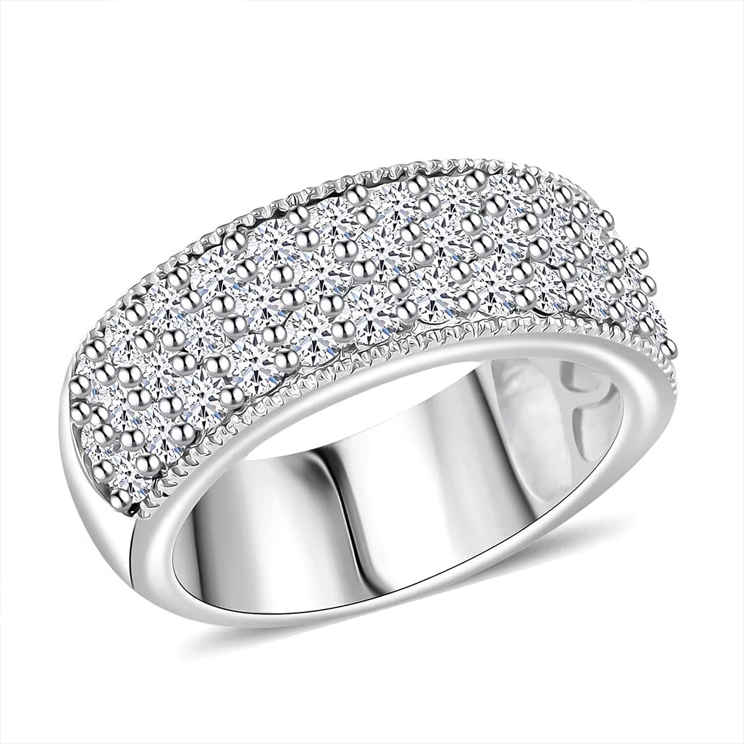 Luxuriant Lab Grown Diamond 1.75 ctw Ring in Sterling Silver (Size 7.0)