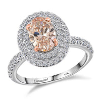 Luxuriant Lab Grown Pink and White Diamond 2.50 ctw Ring in 14K White Gold (Size 6.0) 4.50 Grams