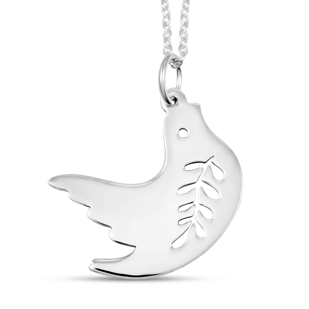 Sterling Silver Dov Pendant Necklace 20 Inches 2.50 Grams