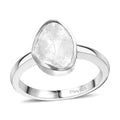 Doorbuster Polki Diamond Ring in Rhodium Over Sterling Silver (Size 8.0) 0.50 ctw - Sticky add to cart bar