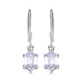 Moissanite 2.55 ctw Lever Back Earrings in Rhodium Over Sterling Silver - Sticky add to cart bar