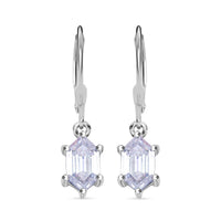 Moissanite 2.55 ctw Lever Back Earrings in Rhodium Over Sterling Silver