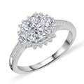 Old Mine Cut Moissanite (Cush 8x8mm) Ring in Rhodium Over Sterling Silver (Size 10.0) 2.60 ctw - Sticky add to cart bar