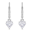 Diamond Cut Moissanite 1.10 ctw Lever Back Earrings in Rhodium Over Sterling Silver - Sticky add to cart bar